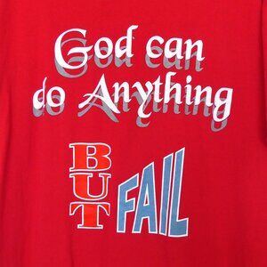 Y2K 2000s Vintage red God can do anything graphic print sleep shirt one size
